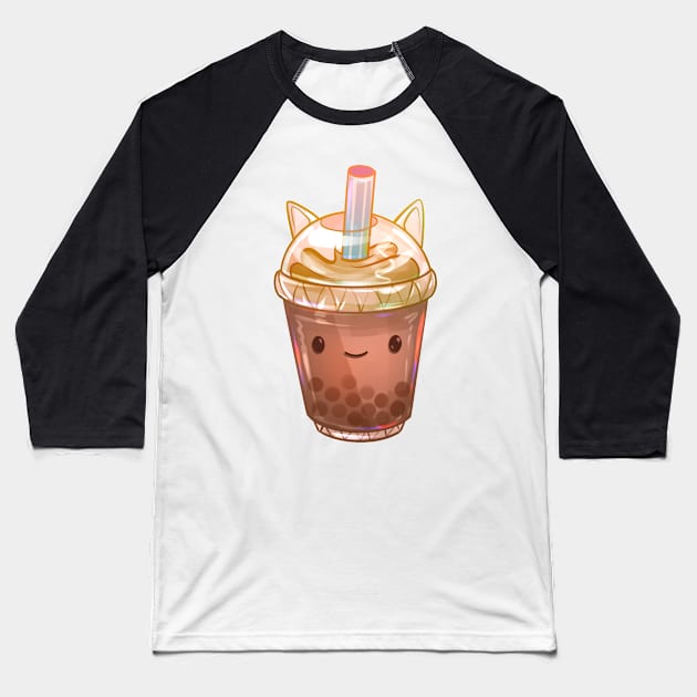 Kitty Milk Tea Baseball T-Shirt by Claire Lin